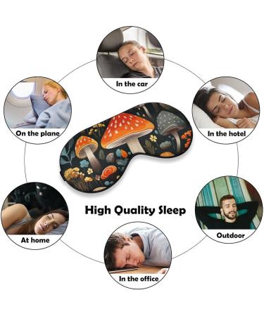 Soft Comfortable Sleep Mask | Adjustable Eye Cover for Travel & Work | Colorful Mushroom Design for Men & Women - Buy Online on GoSupps.com