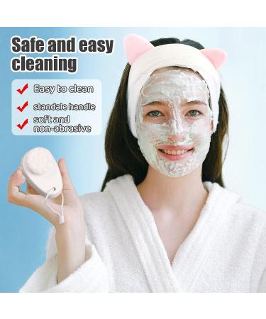 2 PCS Silicone Facial Cleansing Brush Set - 2 in 1 Face Exfoliator & Scrubber with Lid, Hairband, Hooks - Soft Bristle Brush for Deep Pore Cleansing - Black & White - Buy Online on GoSupps.com