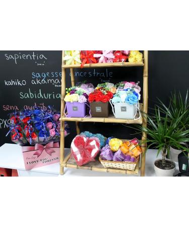 Set of 24 Soap Flower Heart Box - Blue Roses - Buy Online on GoSupps.com