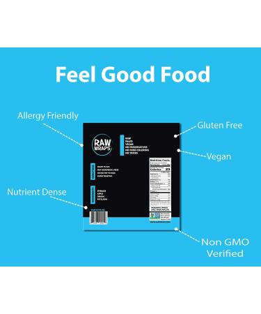 Spinach Flavor Raw Wraps - Gluten Free, Paleo, Keto, Vegan - 6 Pack of Low Carb Tortilla Wraps, 2 Ounce - Non-GMO, Shelf Stable, Yeast Free - Buy Online on GoSupps.com