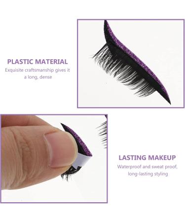 Beavorty 4 Pairs False Eyelashes Eye Makeup Sticker Eye Makeup Tool 3d False Eyelashes Shiny Eyeliner Stickers Cosmetic Fake Eyelashes Plastic Make up Miss Double Eyelid Sticker Purple - Buy Online on GoSupps.com