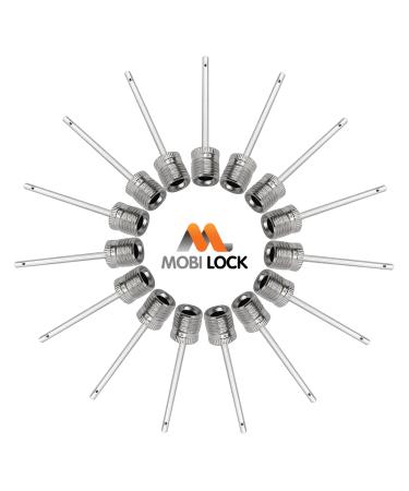 Mobi Lock Ball Pump Inflation Needle (Pack of 15) - Stainless Steel Air Pump Needles - Ideal for Blowing Up Football, Basketball, Volleyball, and All Other Sports Balls
