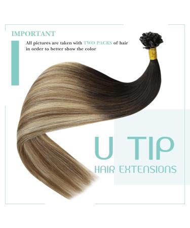 Youngsee Real Hair Bonding Extensions - Brown Blonde Balayage U Tip 50cm | 50g #2/6/24 - Buy Online on GoSupps.com