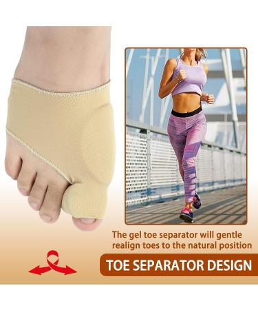 Bunion Pain Relief Socks: Hallux Valgus Corrector for Women and Men - Toe Straightener for Hammer Toes - Orthotic Bunion Splint Brace (Beige, 1 Pair) - Buy Online on GoSupps.com