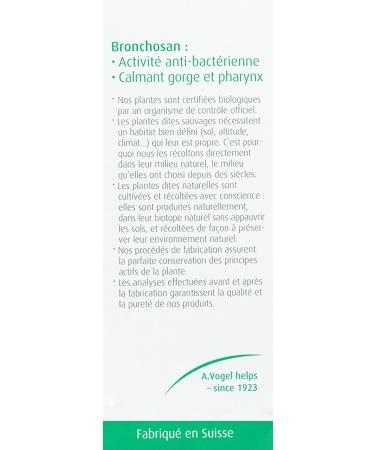 A.VOGEL - Bronchosan - Targeted actions for respiratory health antibacterial activity - Food supplement based on plant extracts: Ivy Thyme Licorice - Bottle 50 ml - Swiss Laboratory - Buy Online on GoSupps.com