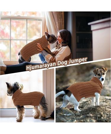 Hjumarayan Soft & Warm Dog Sweater for Medium-Sized Dogs Reversible Knit Sweater for Yorkshire & French Bulldogs (Brown Size L) - Buy Online on GoSupps.com
