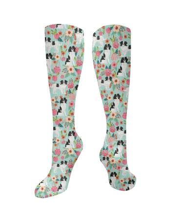 Japanese Chin Dog Japanese Spaniel compression socks with cute flower patterns for women and men circulation 15 20 mmHg is the best support for sporty running and cycling