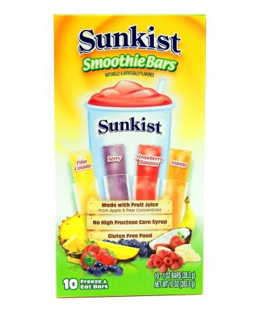 Sunkist Freeze Smoothie Bars - 10 Ct Boxes (Pack of 3) | Delicious and Refreshing Frozen Treats - Buy Online on GoSupps.com