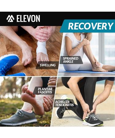 ELEVON Adjustable Ankle Support Brace with Foot Strap - Breathable & Prevents Sprains - Men and Women Achilles Tendon Support - Relieves Plantar Fasciitis - Reduce Pain - Buy Online on GoSupps.com