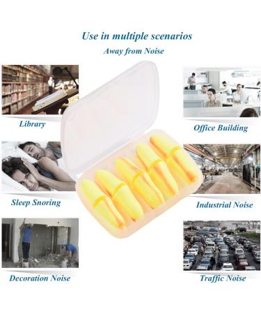 Buy Foam Ear Plugs for Sleeping - 5 Pairs of Noise Protection Earplugs for Loud Noises Snoring and Concerts | Premium Hearing Protection in Yellow & Red - Buy Online on GoSupps.com
