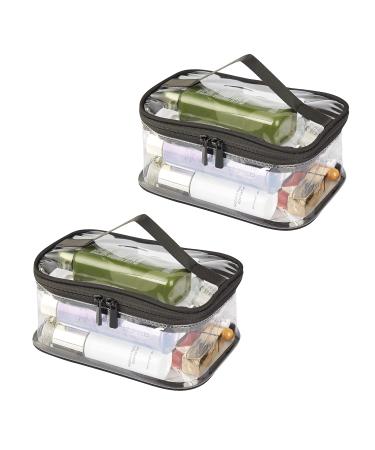 OPPLESIN Travel Toiletry Bag 2 Pack Cosmetic Bag for Women Makeup Storage Black
