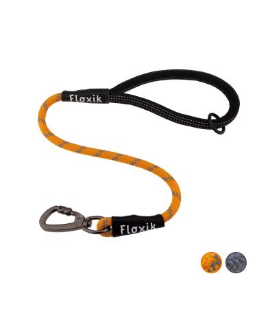 Floxik short guide orange for dogs 8mm |Reflecting short line made of climbing rope material |Optimal for linen training & freewheel training 8mm orange - Buy Online on GoSupps.com