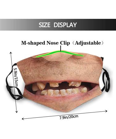 Xcngg Funny Missing Teeth Face Mask - Reusable Towel Mask with Filter Bag & Washable Bandanas - Buy Online on GoSupps.com