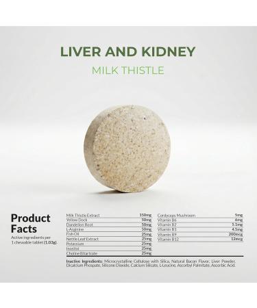 Milk Thistle for Dogs - 120 Chewable Tablets - Silymarin - Liver and Kidney Support with EPA & DHA - Detox - Liver Supplement for Dogs with Choline and L-Arginine Tablet for Dogs - Buy Online on GoSupps.com