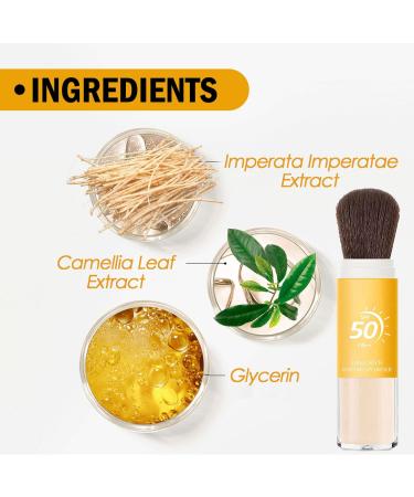 Sunscreen Powder Sunscreen Powder Setting Powder SPF 50 PA++ Setting Powder with Brush Lightweight and Breathable Setting Powder (dzf 2) - Buy Online on GoSupps.com