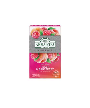 Ahmad Tea Peach & Raspberry Infusion | Infusion Tea - 20 Teabag Peach 20 Count (Pack of 1) - Buy Online on GoSupps.com