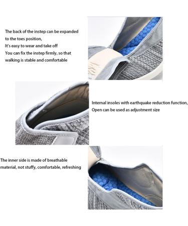 Men's Diabetic Edema Shoes | Comfortable Memory Foam Sneakers for Swollen Feet | Adjustable Size 12 Dark Blue - Perfect for Elderly & Plantar Support - Buy Online on GoSupps.com