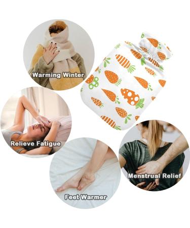 Naanle Carrots Polka Dots Hot Water Bottle - 1L Transparent Warm Water Bottle for Pain Relief & Cold Therapy | Ideal Bed Hand & Feet Warmer - Buy Online on GoSupps.com