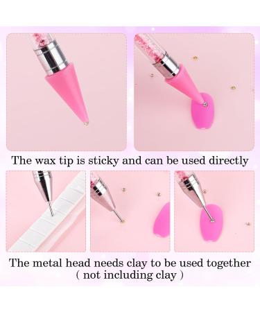 Prasacco Rhinestone Picker Tool Rhinestones Applicator Rhinestone Picker Dotting Wax Pen Rhinestone Pickup Applicator Tool with 4 Pink Replaceable Wax Head and 1 Tweezer for DIY Nail Art Tool - Buy Online on GoSupps.com