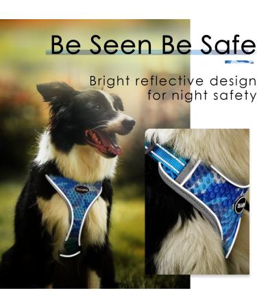 Thinkpet No-Pull Dog Harness - Breathable Adjustable Chest Harness for Small Medium & Large Dogs - Padded Reflective Safety Harness (1 Pack) - Camouflage Blue - Buy Online on GoSupps.com
