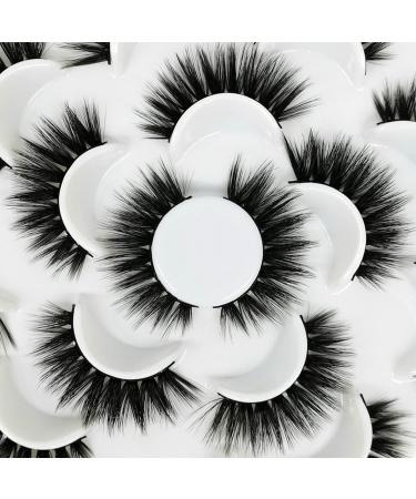 TSHAOUN 3D False Eyelashes - 10 Pairs Handmade Reusable Natural Fluffy Black Eyelash Extensions for Makeup - Buy Online on GoSupps.com