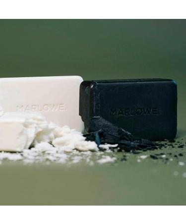MARLOWE Charcoal Face & Body Soap Bar No. 106 - 7oz | Detoxifying Cleansing Bar for Men with Shea Butter & Willow Bark | Natural Extracts | Amazing Scent - Buy Online on GoSupps.com