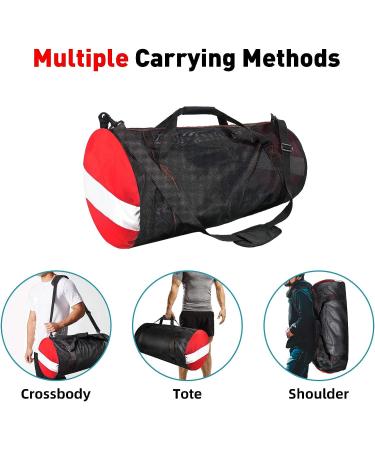 Extra Large Mesh Dive Duffel Bag - Adjustable Shoulder Strap - Gym, Sports, Beach, Scuba, Snorkeling - Black - Buy Online on GoSupps.com