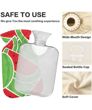 Hot Water Bottles with Cartoon Watermelon Slice Cover | 2L Pain Relief & Warmth for Cramps & Cold Hands/Feet - Buy Online on GoSupps.com
