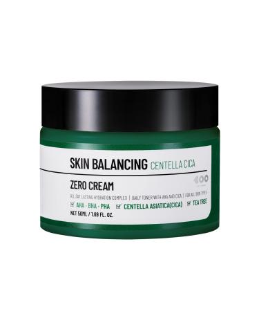 SKIN Balancing Centella Cica Zero Facial Cream 1.76 oz(50g) | AHA BHA PHA and Teatree | Soothing Calming Moisturizing for Sensitive Skin | Daily Korean Skincare