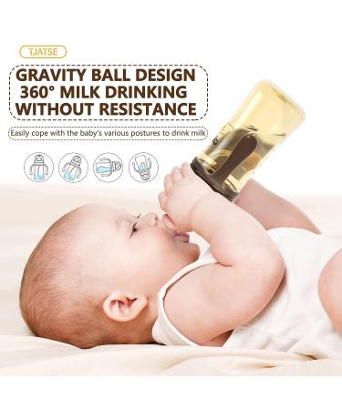 TJATSE BPA Free Baby Weaning Bottle | 3-in-1 Cup for Babies 3+ Months | High Temp Sterilization | 240ml Brown - Buy Online on GoSupps.com