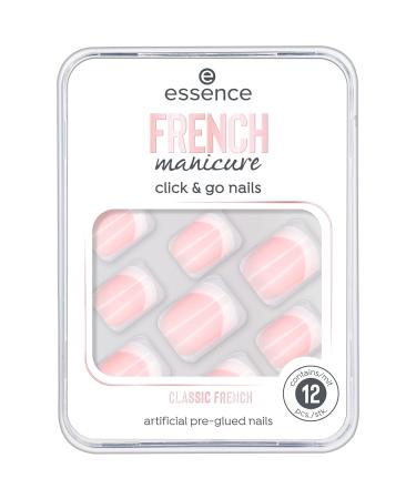 Essence French Manicure Click & Go Nails | No. 01 Classic French | Nude | 12 Pieces | Instant Results No Acetone No Alcohol No Perfume - Buy Online on GoSupps.com