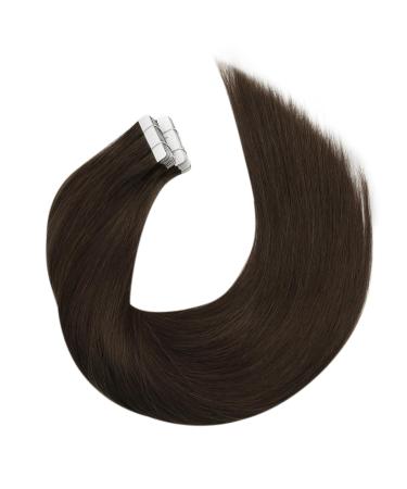 Moresoo Invisible Tape Extensions - Real Hair 60cm | Dark Brown #4 Tape In Hair Extensions - 20 Pieces/50g Remy Real Hair - Buy Online on GoSupps.com