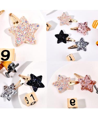 16 Pieces Girls Hair Clips Stars Hair Clips Hair Clips For Little Girls Crown Hair Barrettes Sparkly Star Shaped Hair Clips Kids Hairpins Snap Hair Clips For Kids Teens Women - Buy Online on GoSupps.com