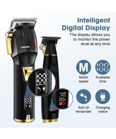 Professional Hair Clippers Set for Men | Cordless Rechargeable Barber Kit with LED Display & USB Charging | Perfect Hair Cutting Gifts (Black - Buy Online on GoSupps.com