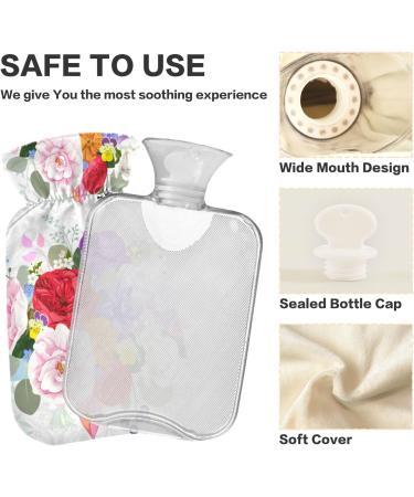 Buy Naanle Hot Water Bottle with Lid - Floral Design for Pain Relief 1L Heat Therapy for Back Hand & Foot - Buy Online on GoSupps.com