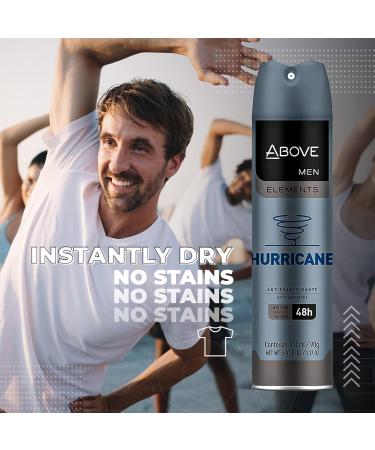 ABOVE 48 Hours Antiperspirant Deodorant Spray for Men - Hurricane Scent 3.17 oz - Long-lasting Stain-Free Dry Spray with Lime Tangerine & Apricot Notes - International Shipping Available - Buy Online on GoSupps.com