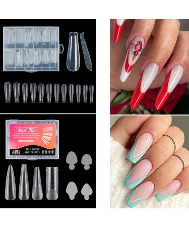 Duals Forms Acrylic Nail System UV Gel Nail Mold Full Cover Fasle Nail Tips Nail Form French Extension Tips Stickers Duals Forms Nail Mold For Uv Gel For Toes - Buy Online on GoSupps.com