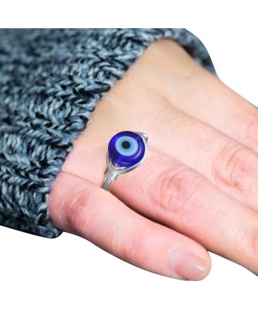 Eyeball s for Men | Copper for Women | Trendy Blue Eye Bead Handmade Dainty Silver Gold Wire Wrapped for Girls Aezon Silver No. 5 - Buy Online on GoSupps.com