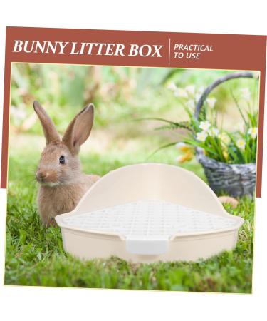 GANAZONO Rabbit Triangle Toilet Pet Litter Basin Pet Cage Guinea Pig Enclosure Pet Potty Abs White 25.00X19.00X10.00CM White - Buy Online on GoSupps.com
