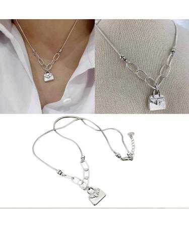 OralGos Exquisite Craftsmanship Solid Bags Pendant Necklace | Trendy Metal Choker Ornament for Fashion-Forward Individuals - Shop Internationally! - Buy Online on GoSupps.com