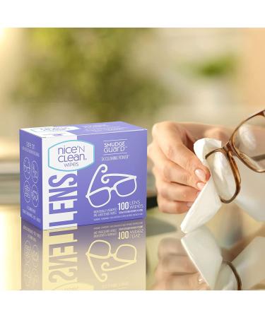 Nice 'n Clean SmudgeGuard Lens Cleaning Wipes - 100 Pre-Moistened Individually Wrapped Wipes - Non-Scratching & Non-Streaking - Safe for Eyeglasses, Goggles, and Camera Lens - 100 Count Pack (Anti-Fog) - Buy Online on GoSupps.com