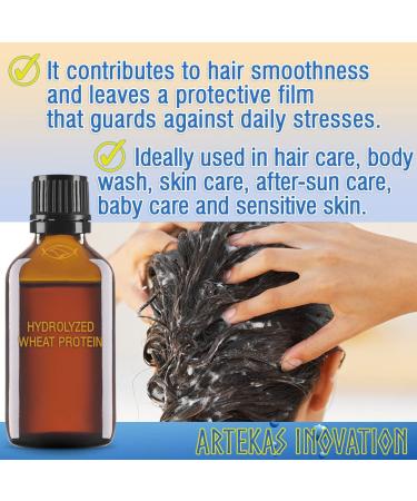 Hydrolyzed Wheat Protein Liquid 50g | 1.76oz - Microprotein for Hair, Skin, Baby Care - Deep Protection & Repair - Ideal for Shampoos & Conditioners - Buy Online on GoSupps.com
