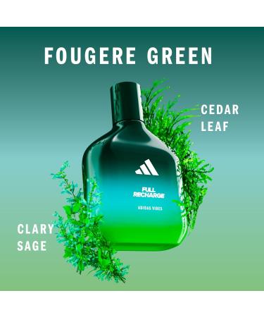 adidas Vibes Full Recharge Eau de Parfum 1.6 fl oz (Pack of 1) Notes of Fougere Cedar and Sage Unisex Fragrance Long Lasting Sporty Fragrance Travel Size Sage Cedar 1.6 Fl Oz (Pack of 1) - Buy Online on GoSupps.com