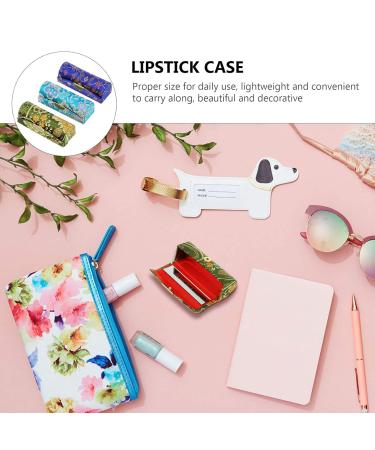 Solustre Retro Embroidery Lipstick Box - 3pcs Satin Silky Holder Case for Makeup & Jewelry Storage | Perfect Organizer for Women & Girls - Buy Online on GoSupps.com