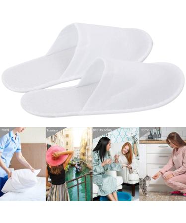 24 Pairs of White Disposable Spa Flip-Flop Slippers for Hotel Guests - Unisex Closed Toe Design for Super Comfort - Buy Online on GoSupps.com