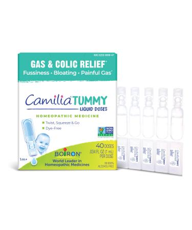 Boiron Camilia Tummy Drops - 40 Count for Colic Painful Gas Bloating & Fussiness - Sterile and Non-Drowsy Liquid Doses