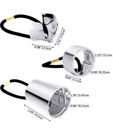 3 Pieces Metal Circle Hair Cuff - Elastic Hair Band for Women & Girls | Silver Ponytail Holder & Hair Accessories - Buy Online on GoSupps.com