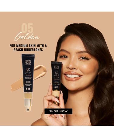 Dripping Gold Makeup CC Me In Beige CC Cream facial coating moisturizing coverage customizable sun protection SPF 30 skin improving mattifying caring formula vegan - Buy Online on GoSupps.com
