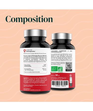 NOVOMA Ashwagandha KSM-66 1000 mg Anti-Stress & Sleep 5% Withanolides 60 Vegan Capsules Made in France - Buy Online on GoSupps.com