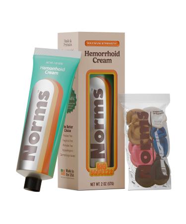 Norms Hemorrhoid Treatment Cream Max Strength 5% Lidocaine Rapid Relief for Hemorrhoidal Pain Swelling Itching with Phenylephrine HCL Aloe & Glycerin Big Squeeze 2oz Tube